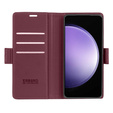 Etui do Samsung Galaxy S23 FE, ERBORD Glossy Litchi, portfel z klapką, czerwone