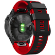 Pasek Silikonowy do Garmin Fenix 26mm, Black/Red