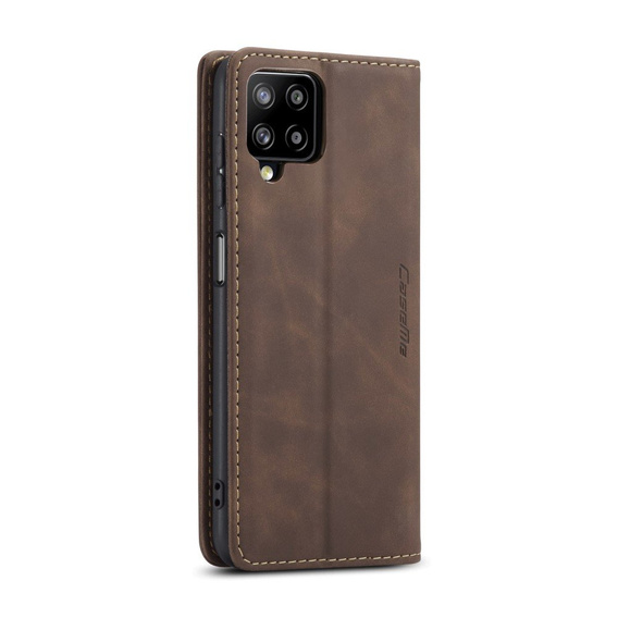 Etui CASEME do Samsung Galaxy A12 / M12 / A12 2021, Leather Wallet Case, kawowe