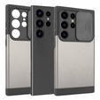 Pancerne etui do MagSafe na Galaxy S24 Ultra, ERBORD MagProtect Cam Slider, szare gunmetal