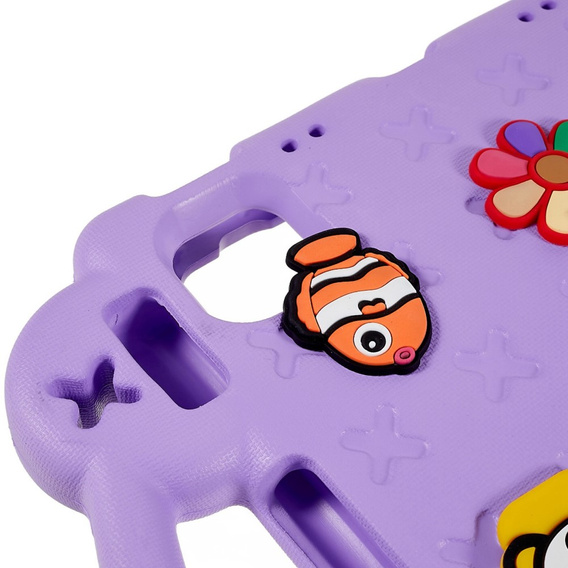 Etui do iPad Air 11" 2025/2024 (7/6 gen.), Cute Patterns, z podstawką, fioletowe