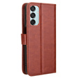 Etui z klapką do Samsung Galaxy M15 5G, Crazy Horse Wallet, brązowe