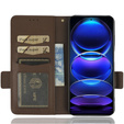 Etui z klapką do Xiaomi Redmi Note 12 5G / POCO X5 5G, Wallet Litchi Magnet, brązowe