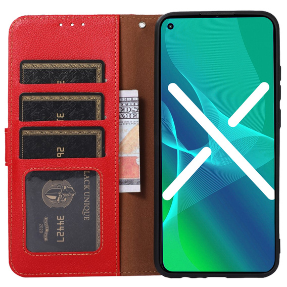Etui Wallet do Samsung Galaxy M53 5G, KHAZNEH RFID, Dual Color, Red