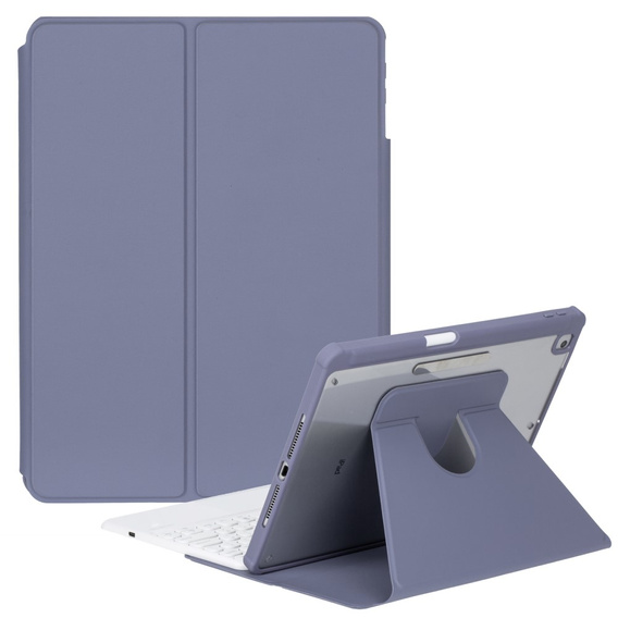 Etui z klawiaturą do iPad 11" 2025 A16 (11 gen.) / iPad 10.9" 2022 (10 gen.), Rotary 360° Leather Touchpad, fioletowe