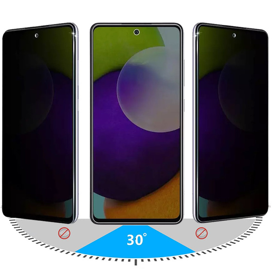 Szkło Hartowane Anti-Spy do Samsung Galaxy A52 / A52s 5G, Czarne