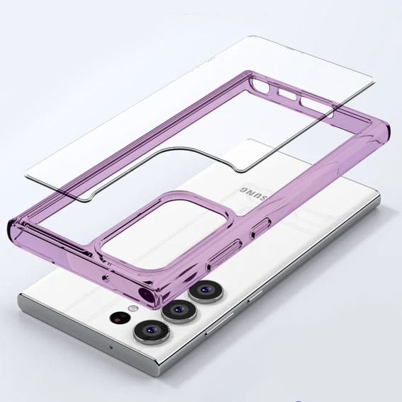 Etui do Samsung Galaxy S23 Ultra, Fusion Hybrid, przezroczyste / fioletowe