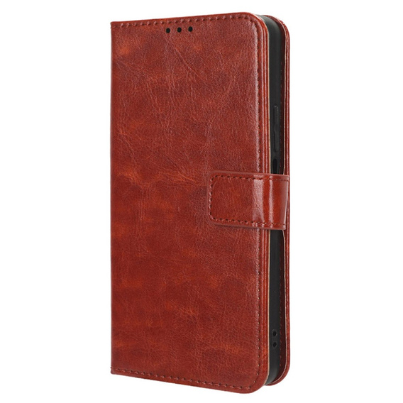 Etui z klapką do Motorola Edge 50 Fusion 5G, Crazy Horse Wallet, brązowe