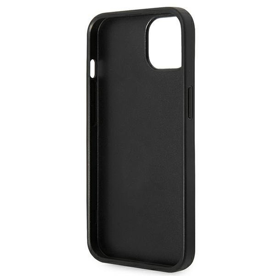 Etui Karl Lagerfeld do iPhone 14, Saffiano Karl's Head Patch, srebrne