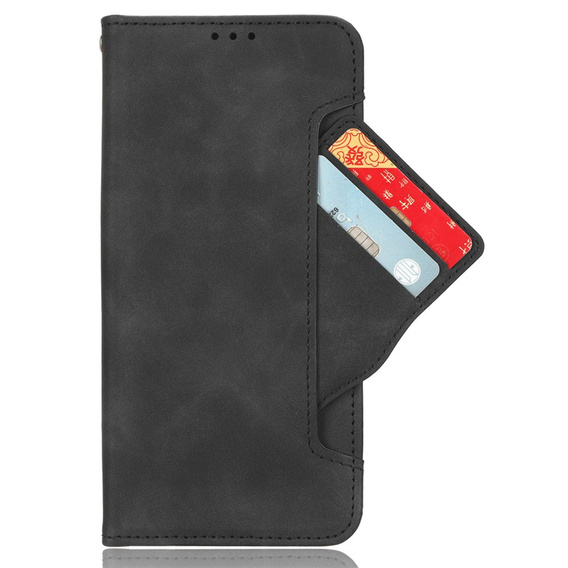 Etui z klapką do Oppo Reno 14F, Card Slot, portfelowe, czarne