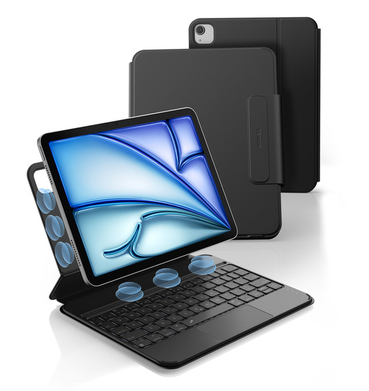 Etui z klawiaturą do iPad Air 11" 2025/2024 (7/6 gen.) / Air 10.9" 2022/2020 (5/4 gen.) / Pro 11" 2022/2021/2020/2018 (4/3/2/1 gen.), Dexnor Magnetic Keyboard Touchpad