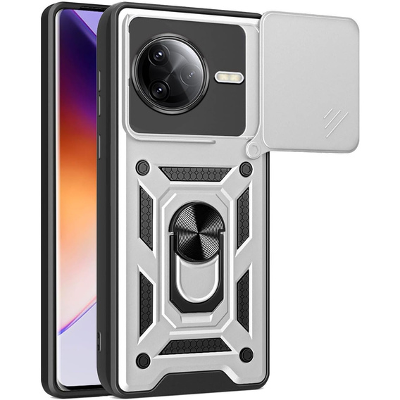 Etui pancerne do Xiaomi Poco F7 Ultra, CamShield Slide, srebrne