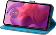 Etui z klapką do Motorola Moto E14, Mandala, niebieskie