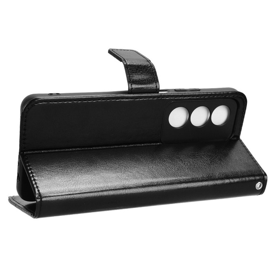 Etui z klapką do Oppo A80, Crazy Horse Wallet, czarne