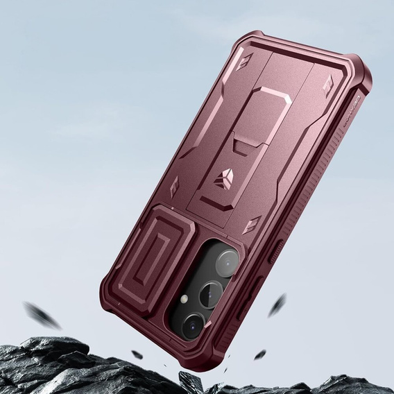 Etui pancerne do Samsung Galaxy S24 Plus, Dexnor Full Body (Two Frames), czerwone