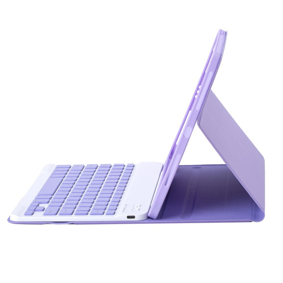 Etui z klawiaturą bluetooth do iPad 11" 2025 A16 (11 gen.) / iPad 10.9" 2022 (10 gen.), Fioletowe