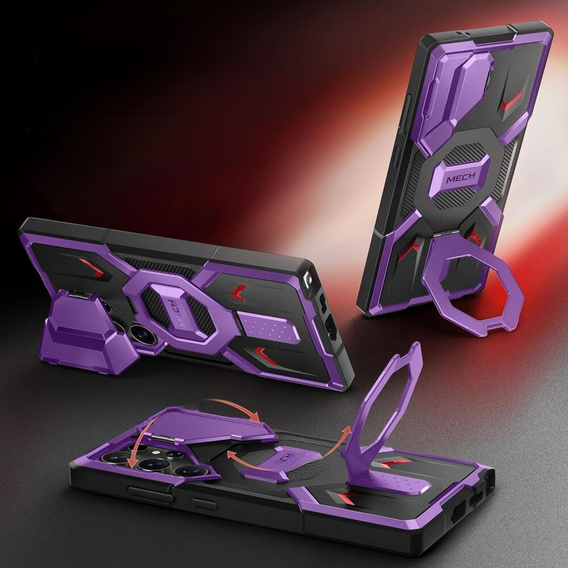 Etui Tongate MECH MagSafe Series fioletowe do Samsung Galaxy S24 Ultra