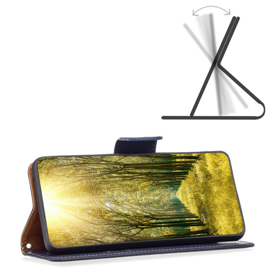 Etui z klapką do Xiaomi Redmi Note 13 Pro 5G, Wallet Litchi Leather, granatowe