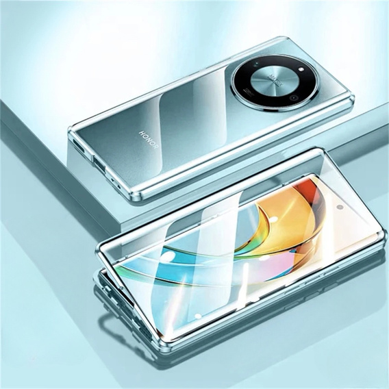 Etui do Honor Magic 7 Lite, Magnetic Dual Glass, zielone