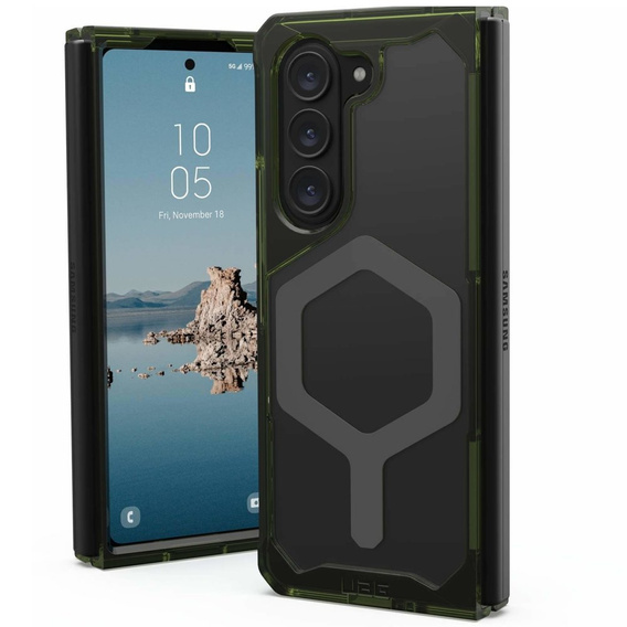 Etui Urban Armor Gear do Galaxy Z Fold 5 5G, Plyo MagSafe, przezroczyste / zielone