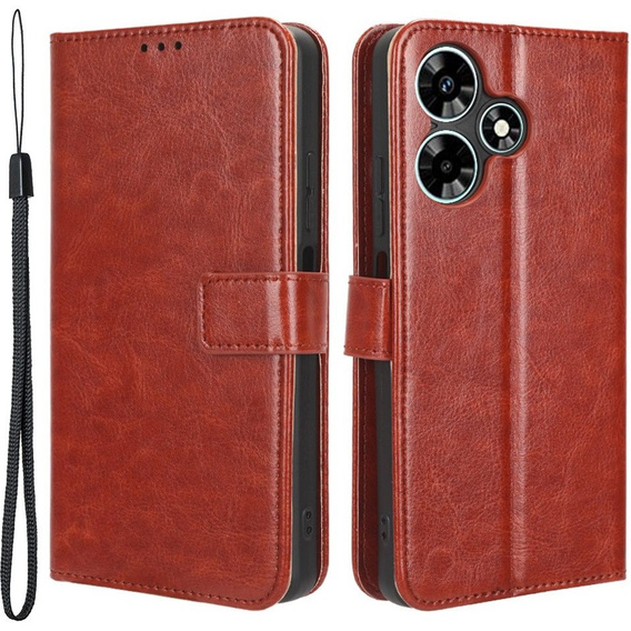 Etui z klapką do Infinix Hot 30i, Crazy Horse Wallet, brązowe