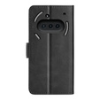 Etui z klapką do Nothing Phone 3a, Leather Wallet, czarne