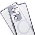 Etui Magnetic Dual Glass MagSafe do Samsung Galaxy S21 Ultra, srebrne