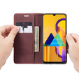 Etui CASEME do Samsung Galaxy M21, Leather Wallet Case, bordowe