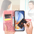 Etui z klapką Butterfly do Realme C71 – eleganckie i funkcjonalne, różowe