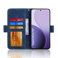 Etui z klapką do Oppo Reno 14F, Card Slot, portfelowe, granatowe