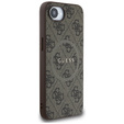 Etui GUESS do iPhone 16E, 4G Ring Classic Logo, brązowe