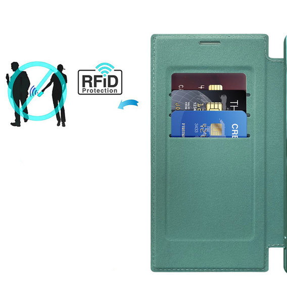 Etui z klapką do Samsung Galaxy S23 Ultra, RFID Wallet MagSafe z ochroną aparatu, zielone