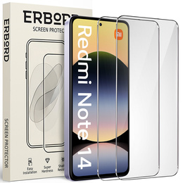 2x Szkło Hartowane ERBORD 9H Hard Glass do Xiaomi Redmi Note 14 4G – codzienna ochrona w eleganckim wydaniu