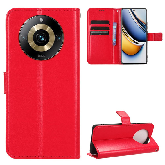 Etui z klapką do Realme 11 Pro 5G / Pro+ 5G, Crazy Horse Wallet, czerwone