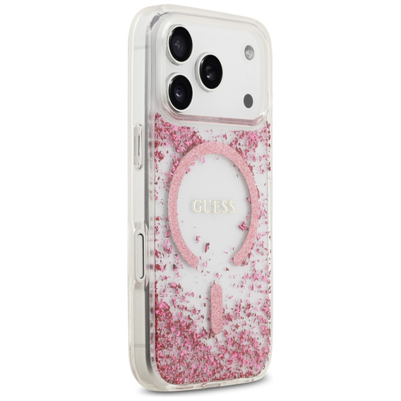 Etui GUESS Resin Bottom Glitter MagSafe do iPhone 17 Pro