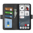 Etui z klapką do Nothing Phone 3a, Leather Wallet, czarne