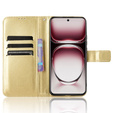 Etui z klapką do Oppo Reno 12 Pro, Crazy Horse Wallet, złote