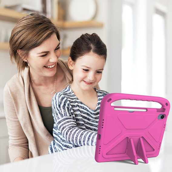 Etui dla dzieci do iPad 11" 2025 A16 (11 gen.) / iPad 10.9" 2022 (10 gen.), dziecięce z uchwytem, Różowe