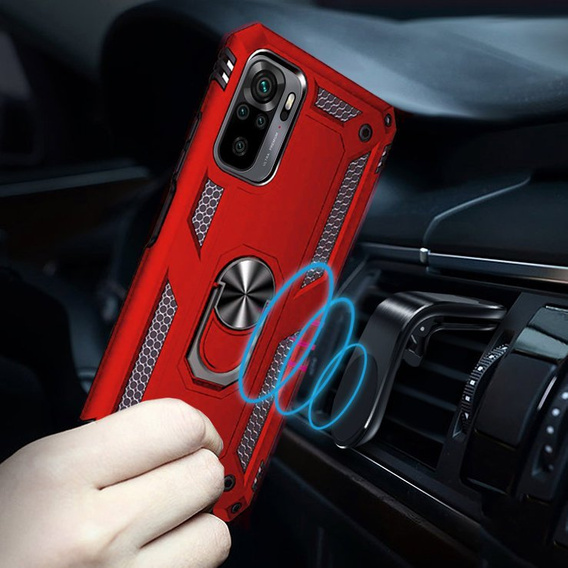 Etui pancerne do Xiaomi Redmi Note 10 / 10S, Nox Case Ring, czerwone