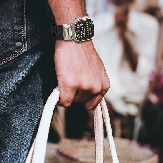 Pasek do Apple Watch 1/2/3/4/5/6/7/8/9/10/11/SE Ultra 1/2/3 42/44/45/46/49mm, Czarny