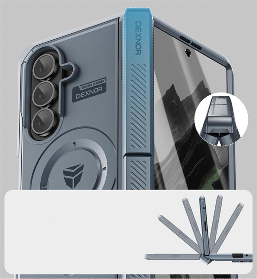 Etui pancerne Dexnor Magnetic z podwójnymi podstawkami do Samsung Galaxy Z Fold7
