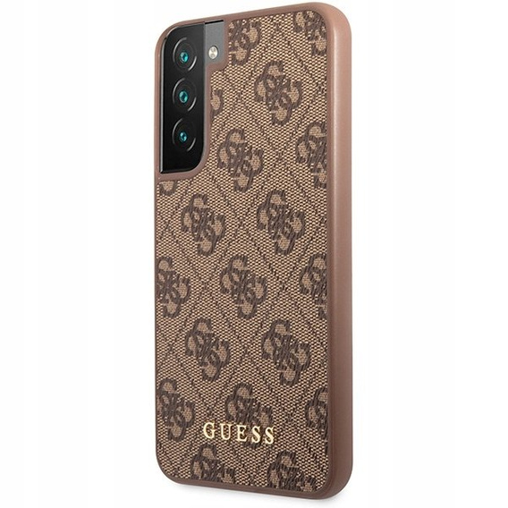 Etui GUESS do Samsung Galaxy S23, 4G Metal Gold Logo, brązowe