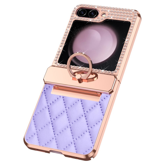 Etui do Samsung Galaxy Z Flip7 FE / Z Flip6, Rhombus Grid, fioletowe