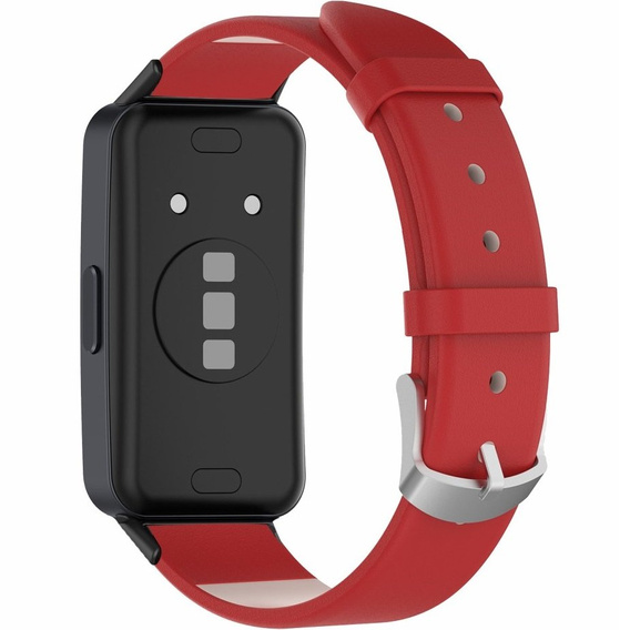 Pasek Skórzany do Huawei Band 8 / Huawei Band 9 / Huawei Band 10, Czerwony