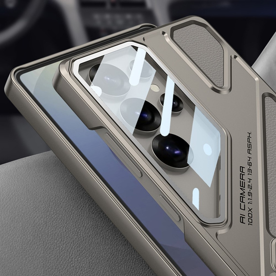 Etui do Samsung Galaxy S25 Ultra Mecha Style z podstawką – Titanium Grey