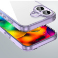 Etui do iPhone 17, z osłoną aparatu, przezroczyste z fioletowymi bokami