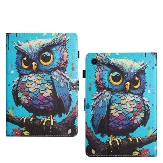 Etui do Lenovo Tab M10 Plus TB-X606F, z klapką, owl