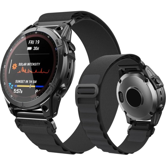 Pasek Nylonowy Quickfit do Garmin Fenix 5/6/6 PRO/7 Forerunner 965/955/945, Czarny