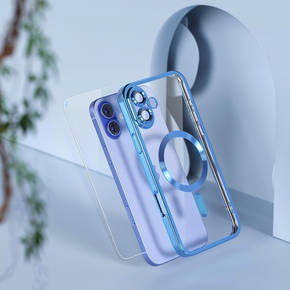Etui do iPhone 16 Plus, Electro MagSafe, niebieskie + Szkło na ekran