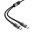 Kabel 2w1 Hoco U139 USB-C + Lightning 100W 1,2 m – Czarny